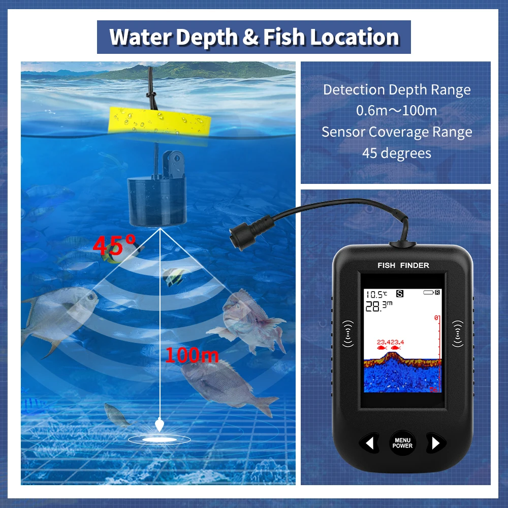 Sonda de Pesca Erchang XF03, 4 - Fish Finder Transducer reseña y precio