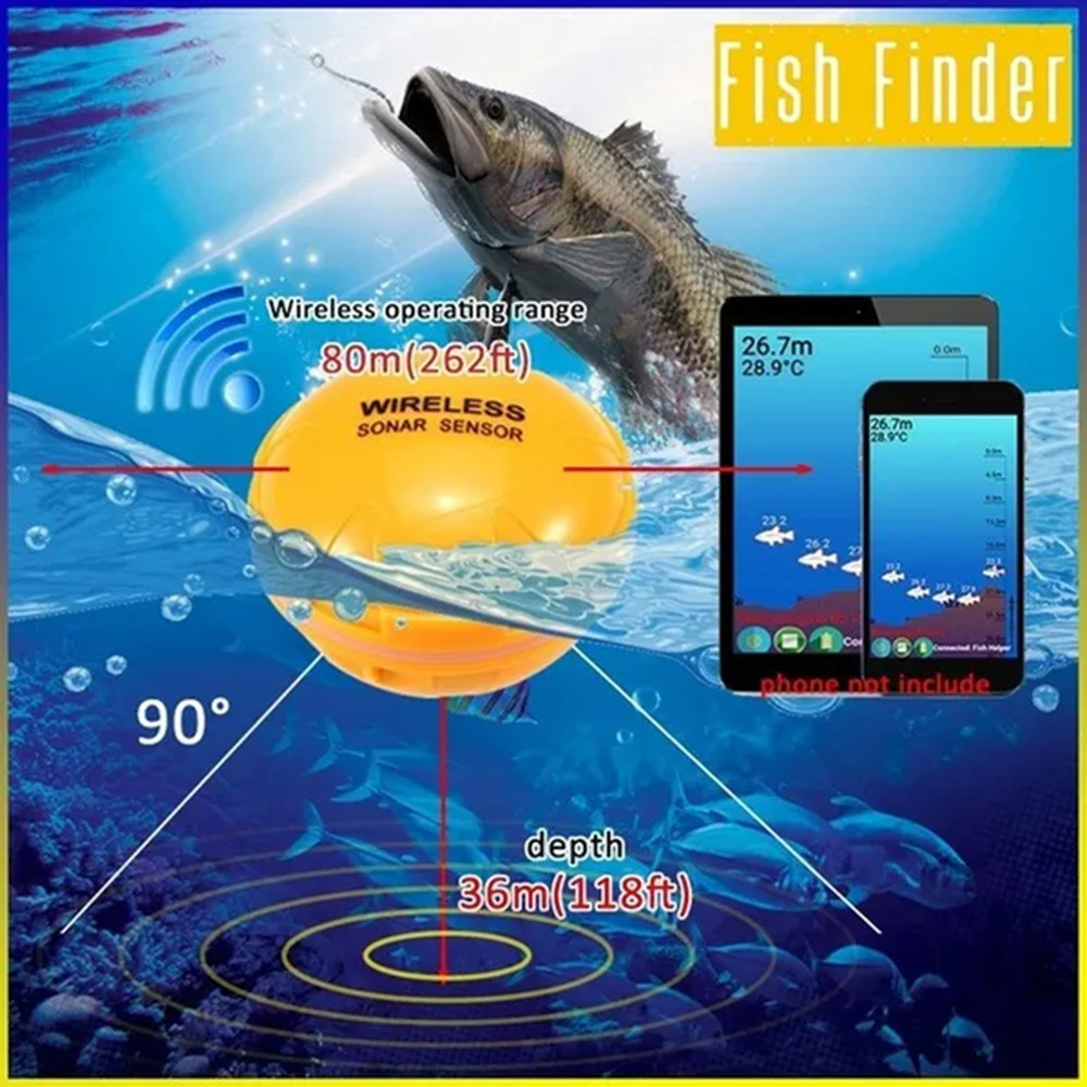 PUPOPAN 100M nuevo teléfono in - Fish Finder Transducer reseña y precio