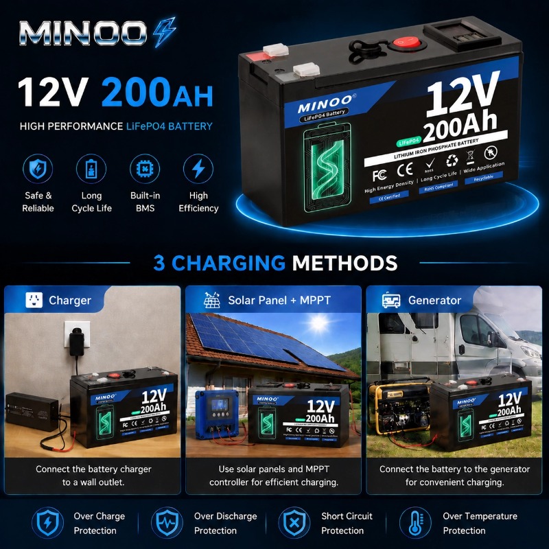 Batería LiFePO4 de 12V 200Ah d - Fish Finder Charger reseña y precio